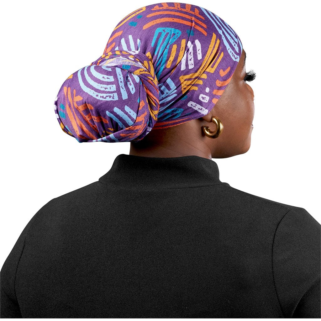 Pre-Printed Sample Hoppla Crown Polyester Head Wrap