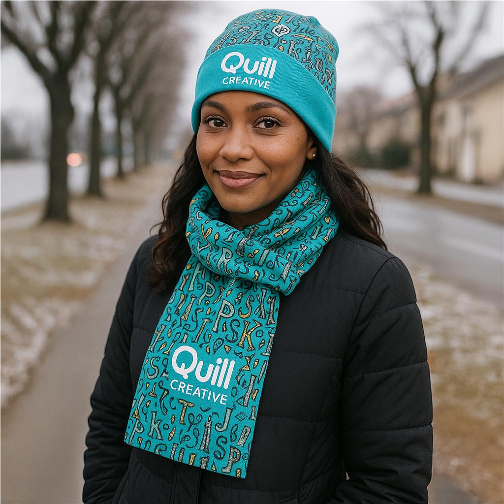 Pre-Printed Sample Hoppla Snowflake Polar Fleece Beanie