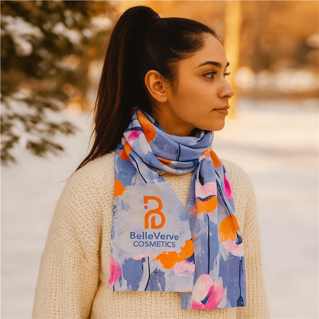 Pre-Printed Hoppla Snuggle Polar Fleece Scarf - Double-Sided Branding