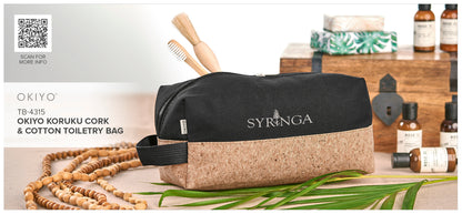 Okiyo Koruku Cork & Cotton Toiletry Bag