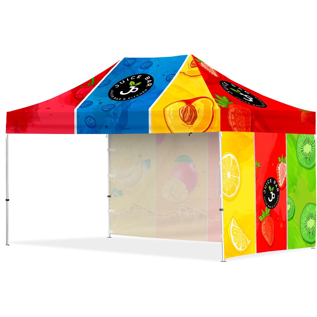 Coated Steel Sublimated Gazebo 4.5m x 3m - 1 Long Full-Wall Skin - 1 Short Full Wall Skin