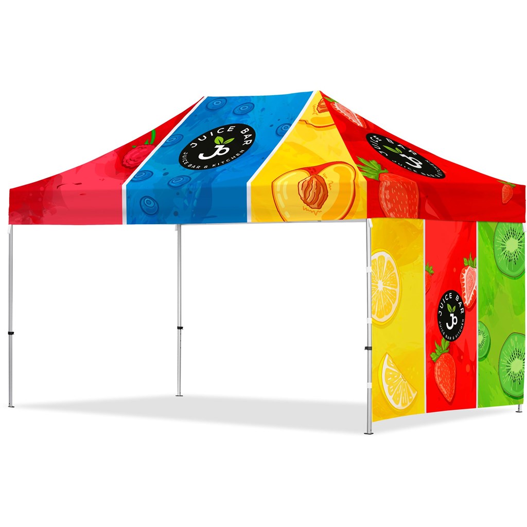 Coated Steel Sublimated Gazebo 4.5m x 3m - 1 Short Full-Wall Skin