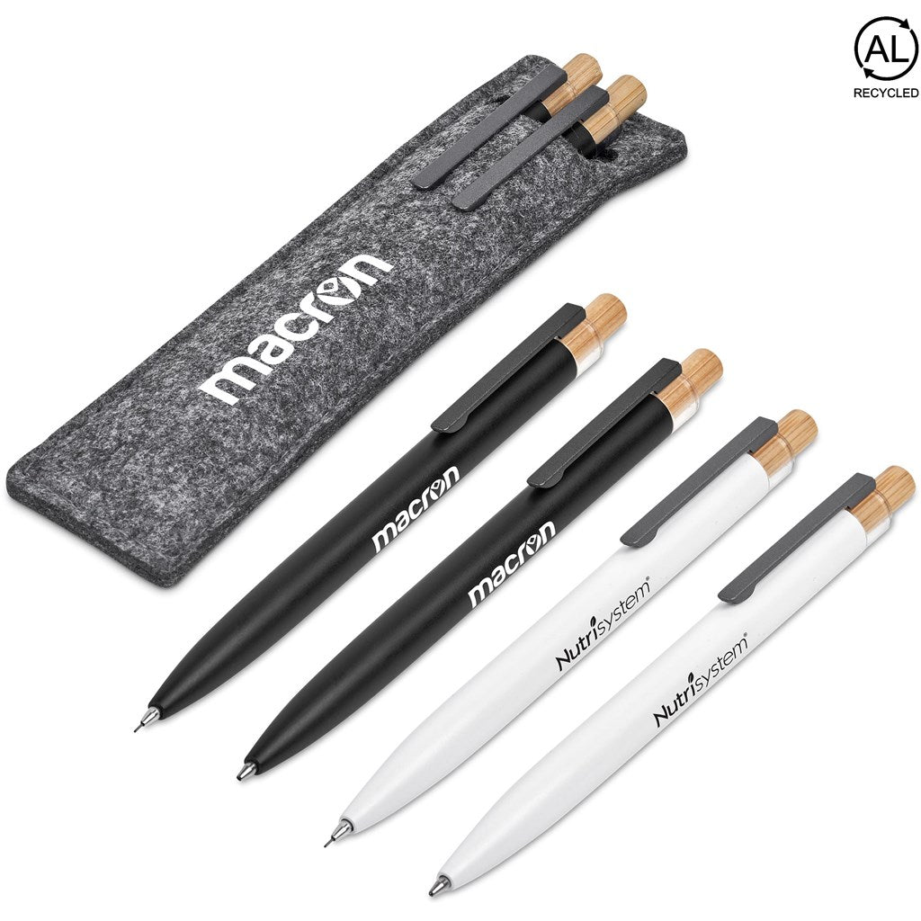 Okiyo Mimo Recycled Aluminum Ball Pen & Pencil Set