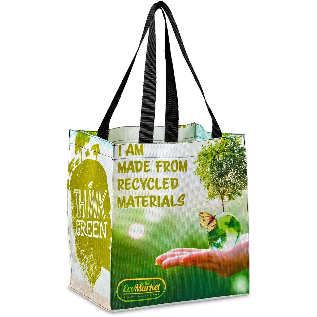 Pre-Printed Sample Hoppla Gateway RPET Stitch-Bond Shopper