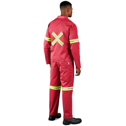 Trade Polycotton Conti Suit - Reflective Arms, Legs & Back - Yellow Tape