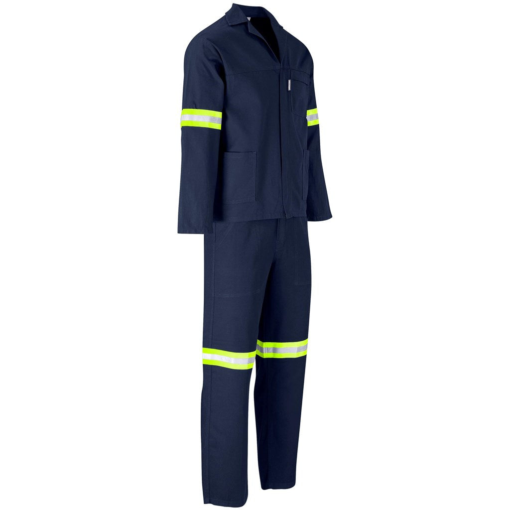 Technician 100% Cotton Conti Suit - Reflective Arms & Legs - Yellow Tape