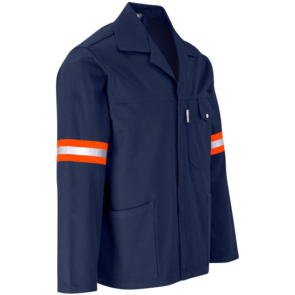 Site Premium Polycotton Jacket - Reflective Arms & Back - Orange Tape