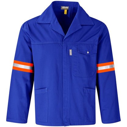 Site Premium Polycotton Jacket - Reflective Arms & Back - Orange Tape