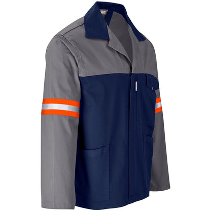 Site Premium Two-Tone Polycotton Jacket - Reflective Arms - Orange Tape