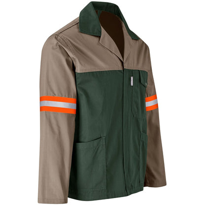 Site Premium Two-Tone Polycotton Jacket - Reflective Arms - Orange Tape