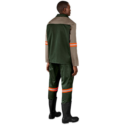 Site Premium Two-Tone Polycotton Jacket - Reflective Arms - Orange Tape