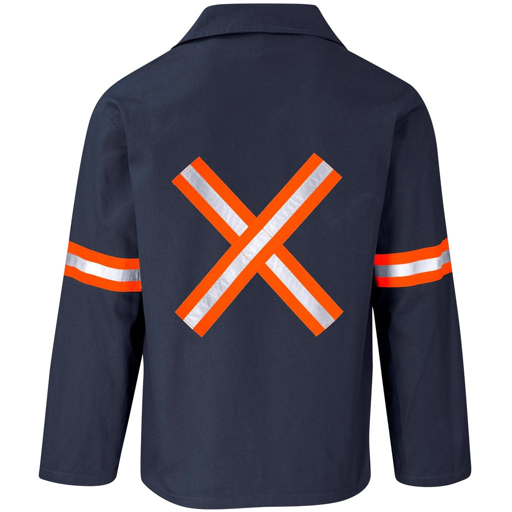 Artisan Premium 100% Cotton Jacket - Reflective Arms & Back - Orange Tape