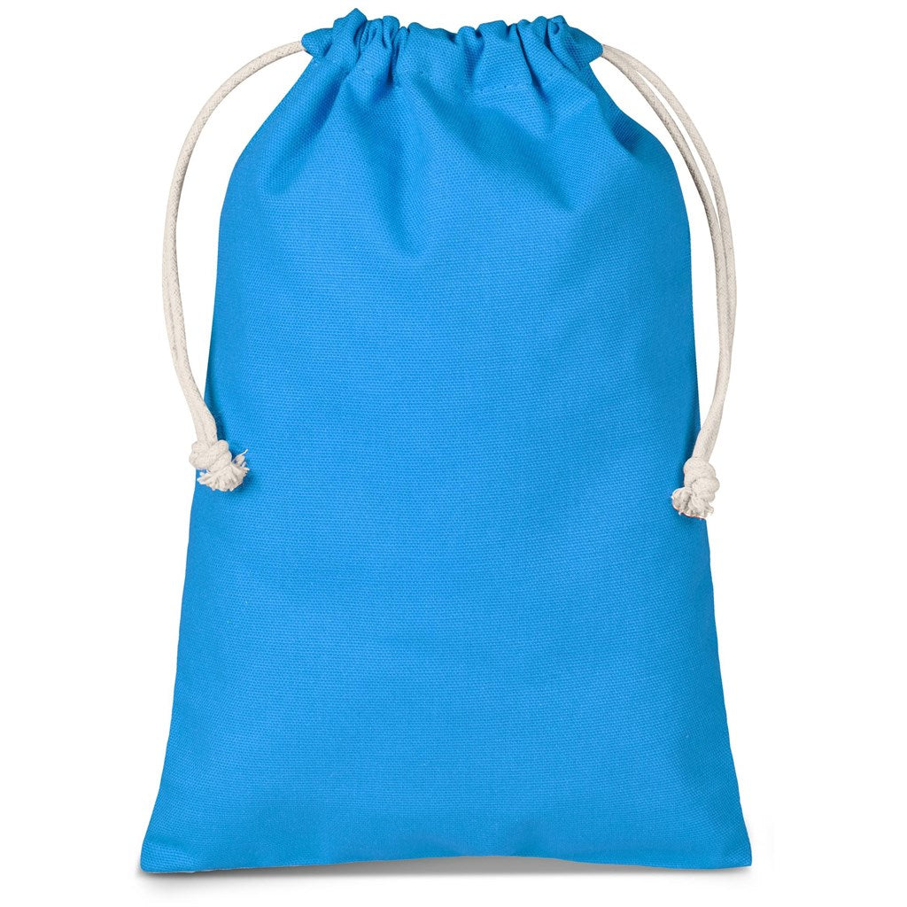 Allsorts Midi Cotton Drawstring Pouch - Cyan