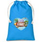 Allsorts Midi Cotton Drawstring Pouch - Cyan