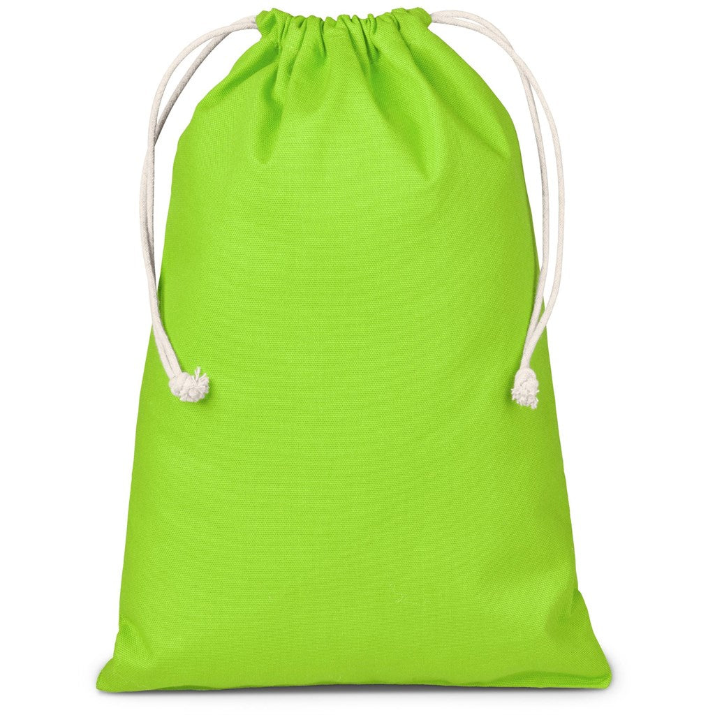 Allsorts Maxi Cotton Drawstring Pouch - Lime