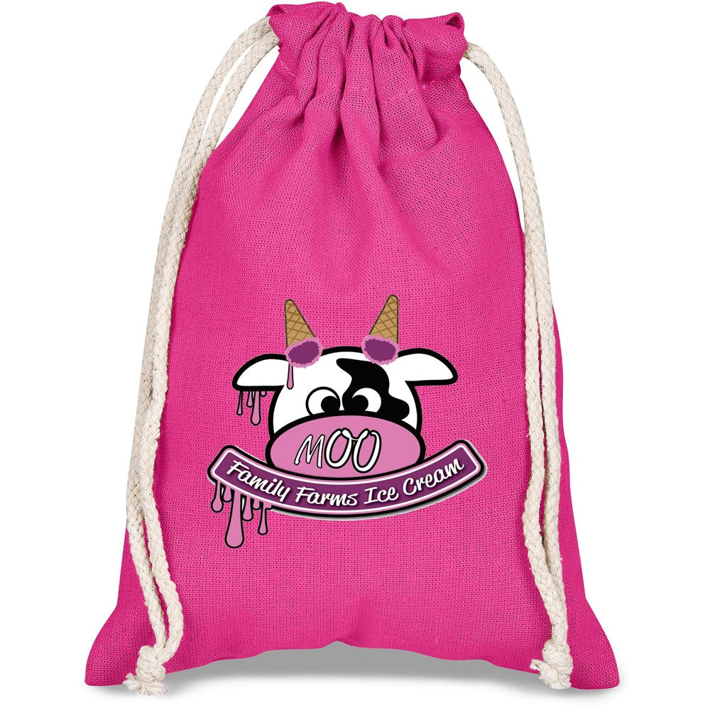 Allsorts Mini Cotton Drawstring Pouch - Pink