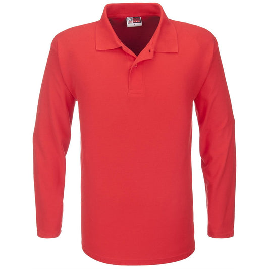 Mens Long Sleeve Boston Golf Shirt - Red