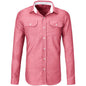 Mens Long Sleeve Windsor Shirt - Red