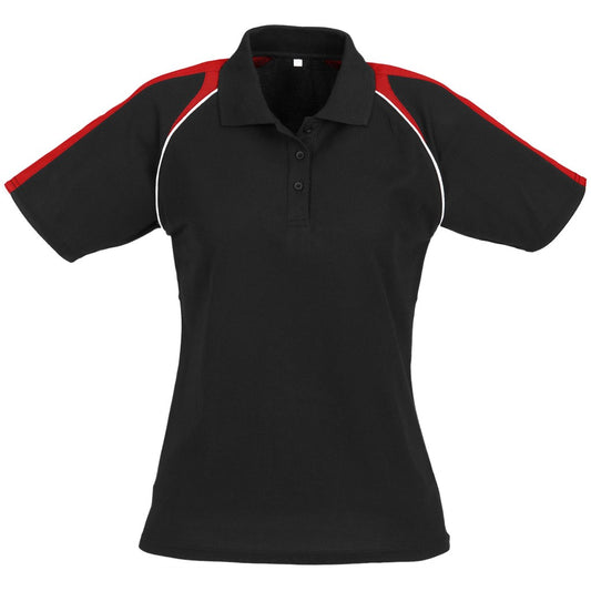 Ladies Triton Golf Shirt - Black Red