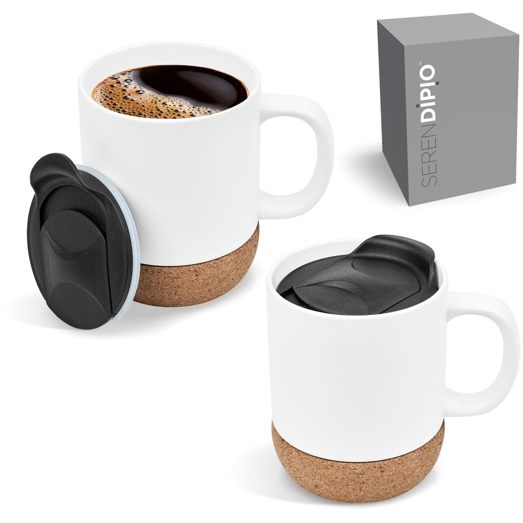 Serendipio Sienna Cork & Ceramic Sublimation Coffee Mug - 340ml