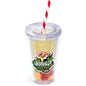 Malibu Double-Wall Plastic Tumbler & Straw - 470ml