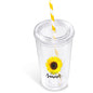 Malibu Double-Wall Plastic Tumbler & Straw - 470ml