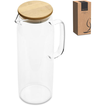 Okiyo Hamana Glass & Bamboo Water Jug - 1.5 Litre