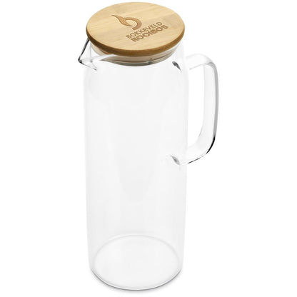 Okiyo Hamana Glass & Bamboo Water Jug - 1.5 Litre