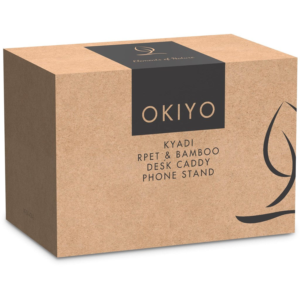 Okiyo Kyadi RPET and Bamboo Desk Caddy Phone Stand