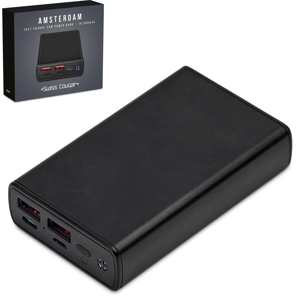 Swiss Cougar Amsterdam Fast Charge 20W Power Bank – 10 000mAh