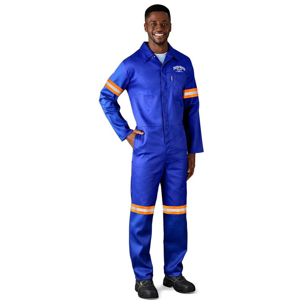 Safety Polycotton Boiler Suit - Reflective Arms & Legs - Orange Tape