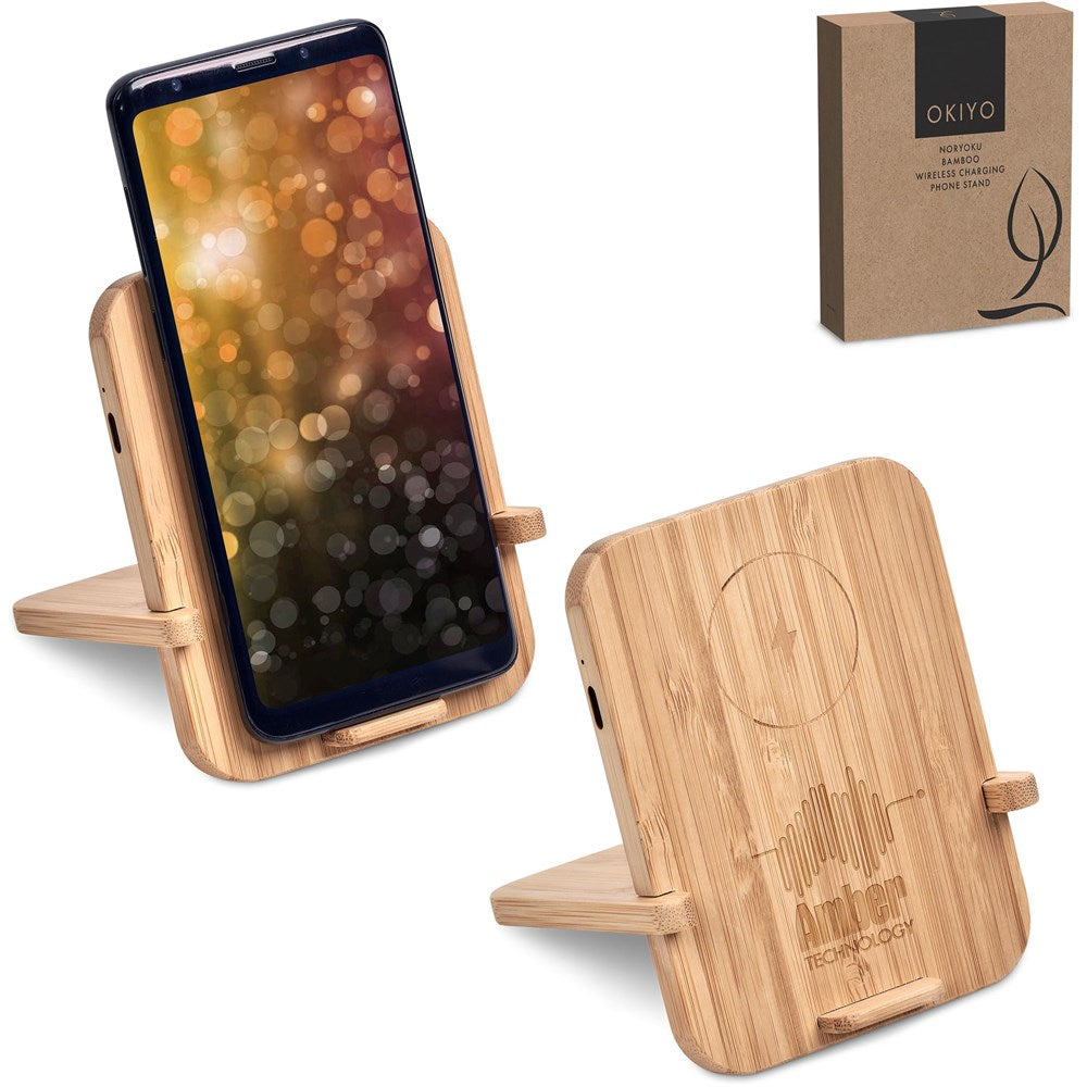 Okiyo Noryoku Bamboo Wireless Charging Phone Stand