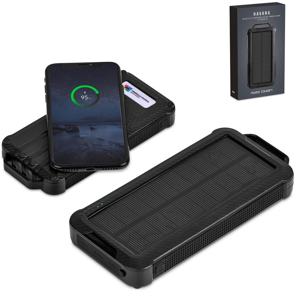 Swiss Cougar Havana Wireless Charging Solar Power Bank - 10 000mAh